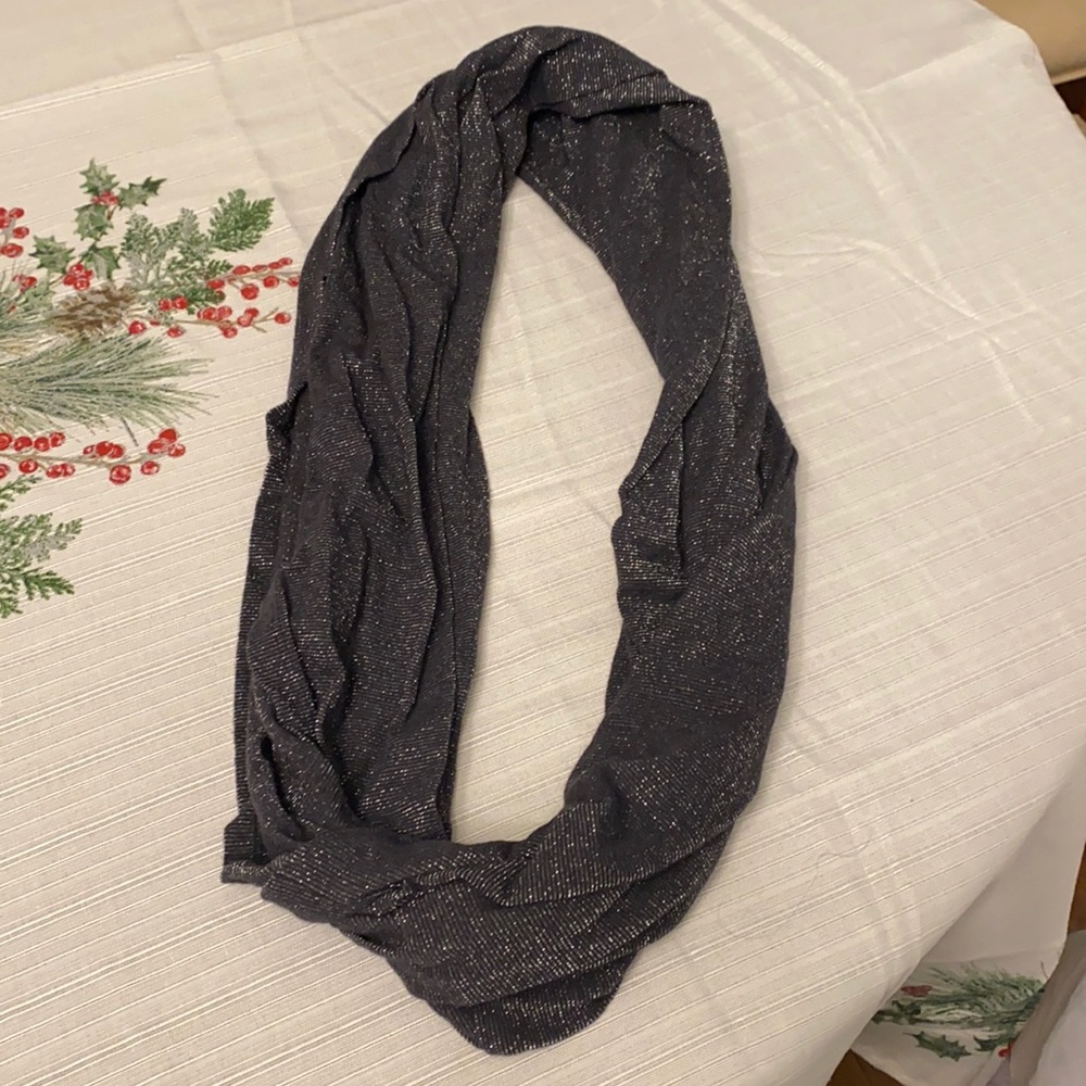 Dark grey infinity glitter scarf